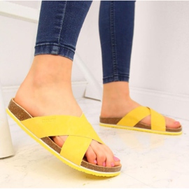 Läder Big Star W HH274596 gula tofflor 2