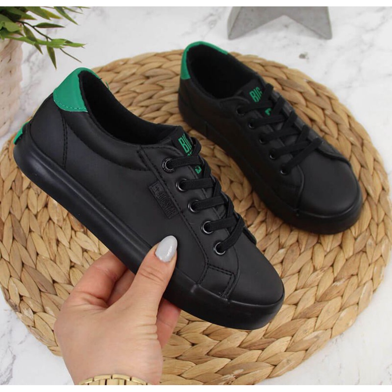 Låg eko läder sneakers Big Star Jr DD374147 svart vit 1