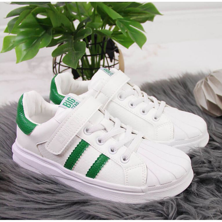 Kardborresportskor Big Star Jr GG374019 vit brun 2