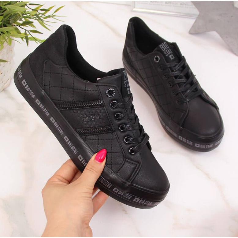 Svarta låga sneakers på Big Star W II274070-plattformen 1