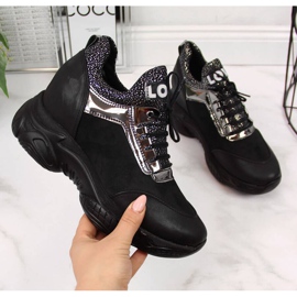 BM Sneakers på en dold kil Navy Dot W WOL9 svart 1