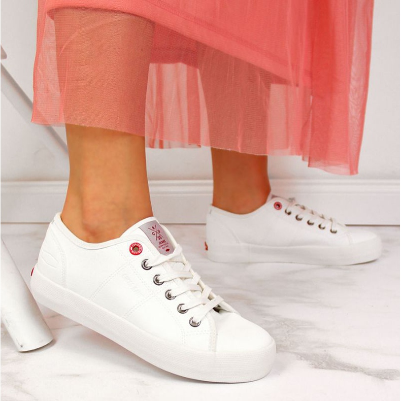 Lågt sneakers med ekoläder Cross Jeans W II2R4004C vit 2