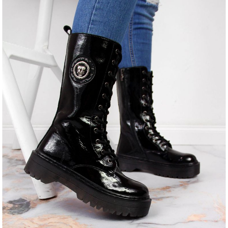 Högisolerade läderstövlar Filippo W PAW298 svart 2