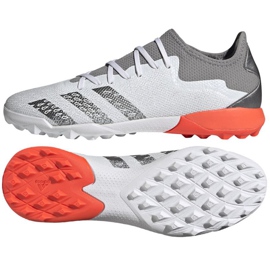 Adidas Predator Freak.3 L Tf M FY6292 fotbollsskor vit, vit, grå / silver vit 1