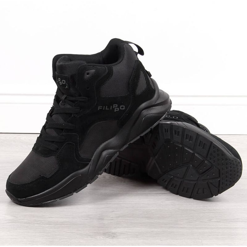Svarta Filippo M PAW305 höga sneakers 1