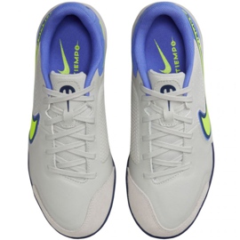Nike Tiempo Legend 9 Academy Ic Jr DA1329 075 fotbollsskor grön, blå, grå/silver nyanser av grått 1