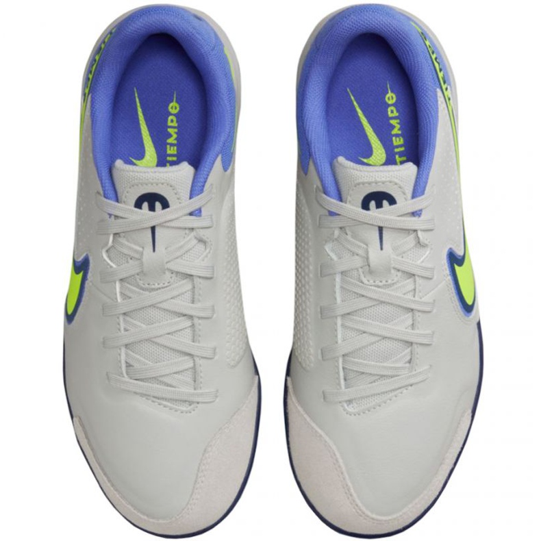 Nike Tiempo Legend 9 Academy Ic Jr DA1329 075 fotbollsskor grön, blå, grå/silver nyanser av grått 1