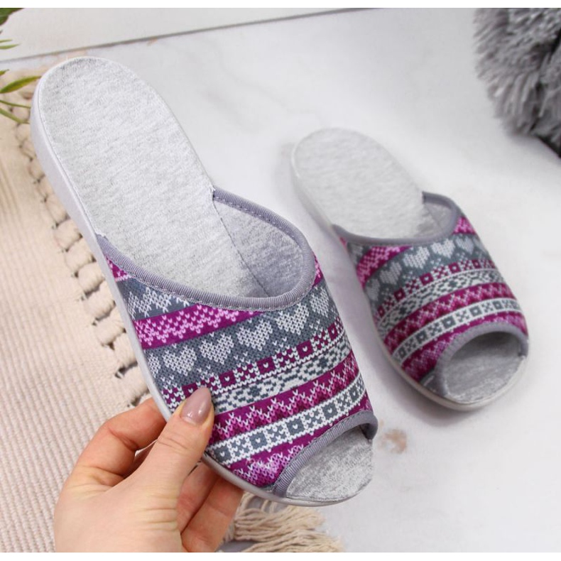 Hemmetofflor W BEF17D Befado grå lila purpur 1