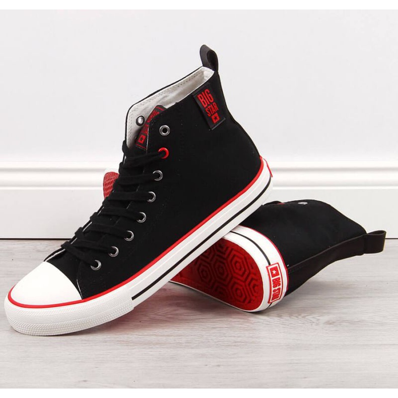 High-top sneakers Big Star M JJ174065 svarta röd 1