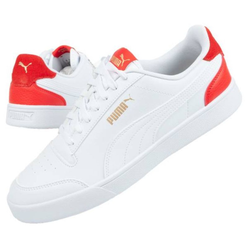 Puma Shuffle M 309668 06 vit röd 1
