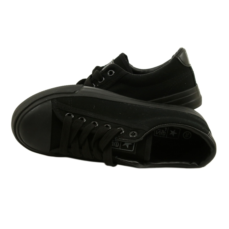 NEWS Women's Classic Black Laced Sneakers 22SP02-4505 svart 4