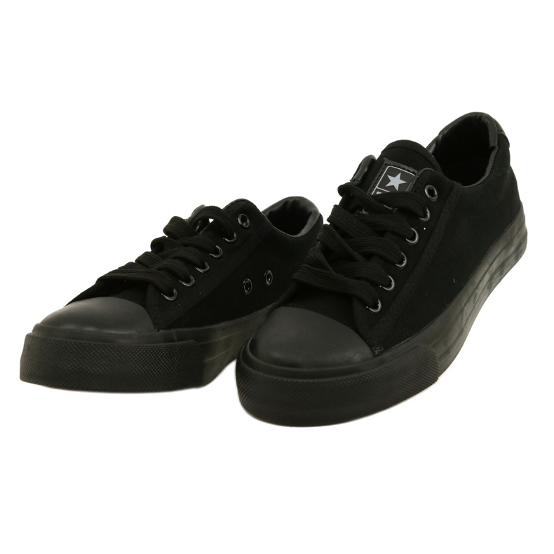 NEWS Women's Classic Black Laced Sneakers 22SP02-4505 svart 2