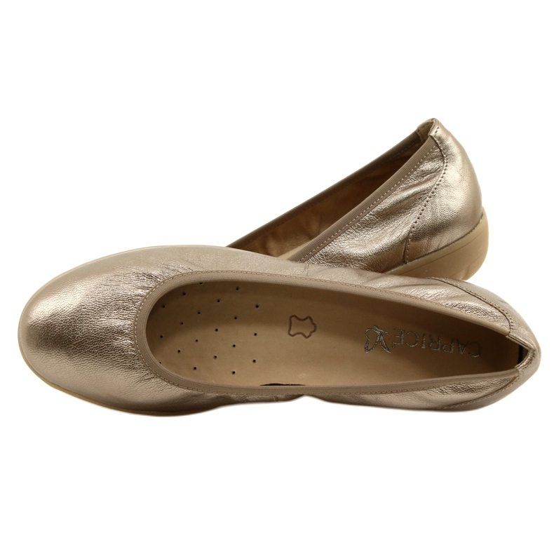 Caprice Ballerina Taupe Metallic 9-22161-28 beige mångfärgad gyllene 9