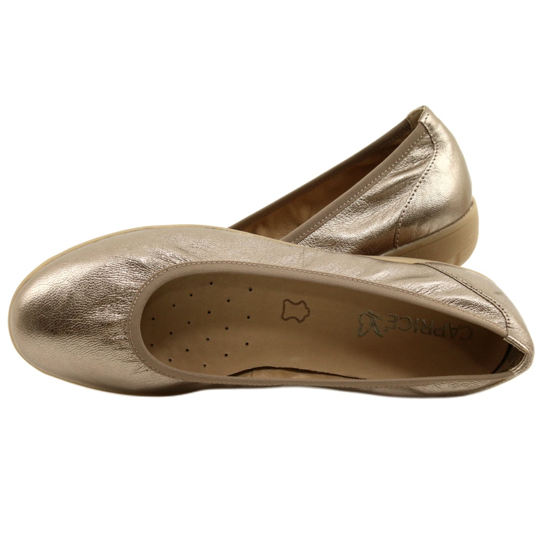 Caprice Ballerina Taupe Metallic 9-22161-28 beige mångfärgad gyllene 7