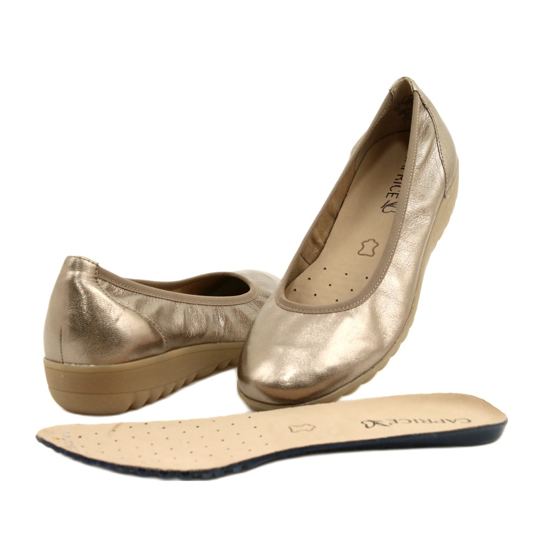 Caprice Ballerina Taupe Metallic 9-22161-28 beige mångfärgad gyllene 11