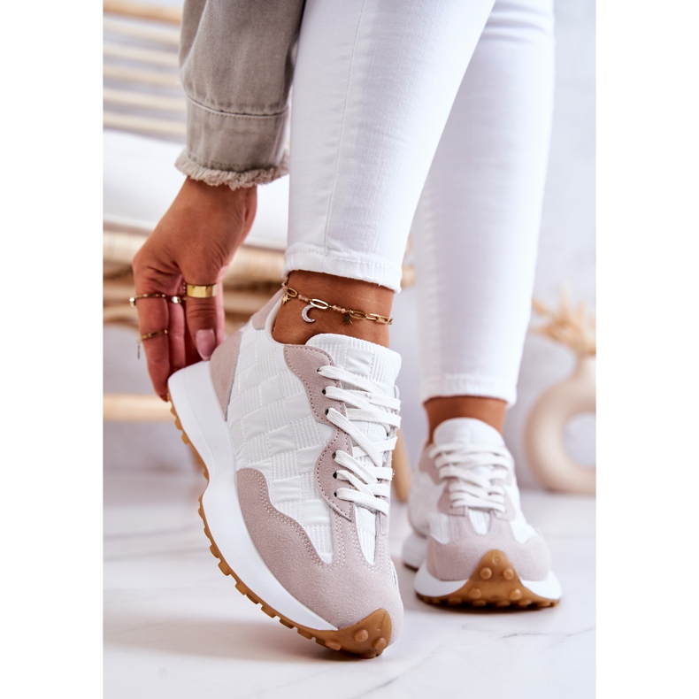 FJ1 Klassiska sportskor, bundna vita och beige Patrice 1