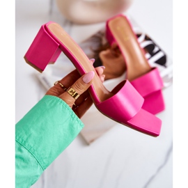 FJ1 Lädertofflor på hälen Rosa Netty 1