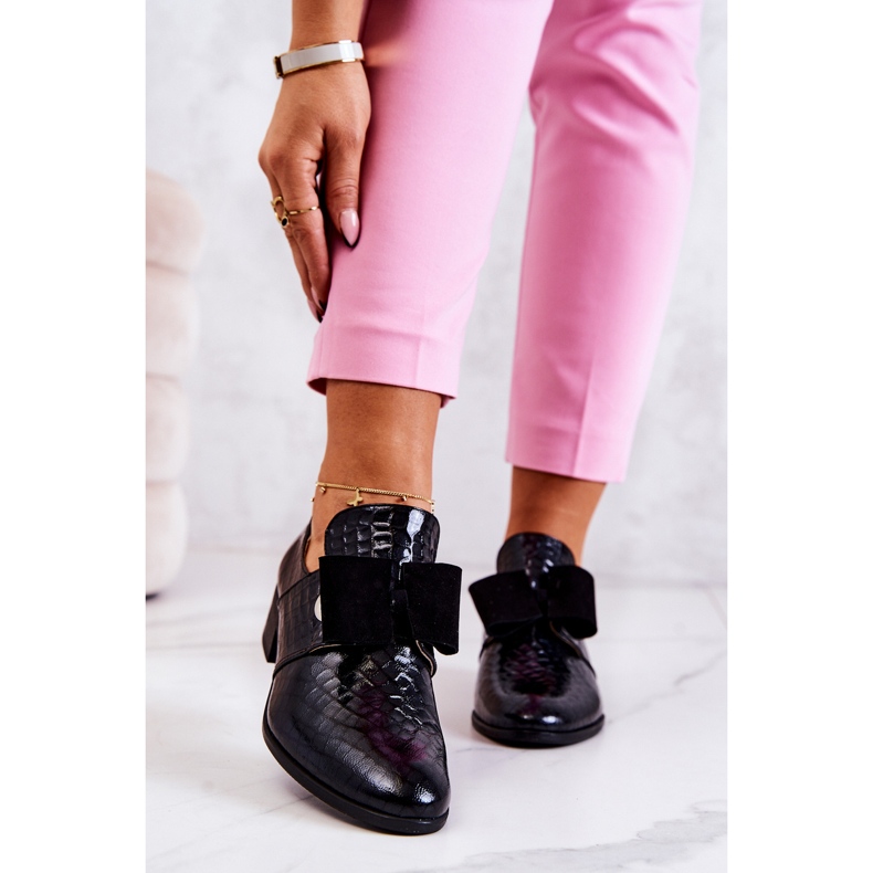 PA2 Läder Snakeskin Skor Svart Marleigh 2