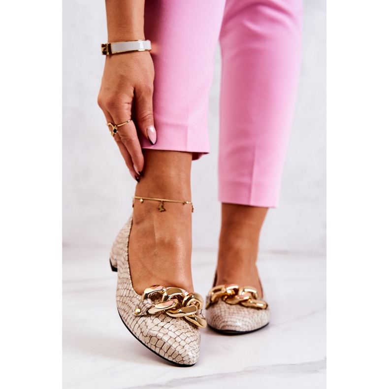 PA2 Lackat Läder Snake Pumps Beige Elissabeth brun 2