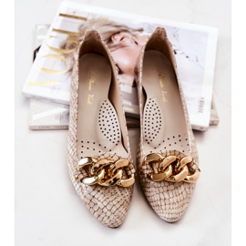 PA2 Lackat Läder Snake Pumps Beige Elissabeth brun 1