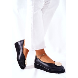 Ballerina skor på plattformen Maciejka svart 5315B-01 1