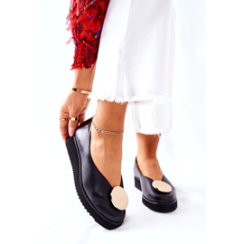 Ballerina skor på plattformen Maciejka svart 5315B-01 4
