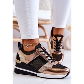 Vinceza Sportskor Sneakers svart och guld Sharon gyllene 1