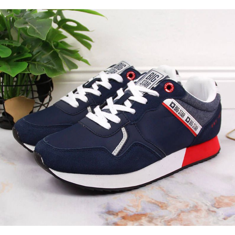 Sportskor i läder Big Star W JJ274285 marinblå grå 2