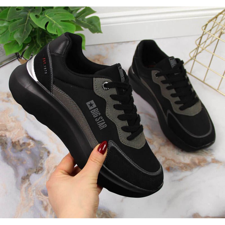 Svarta sportskor plattform Big Star W JJ274989 1