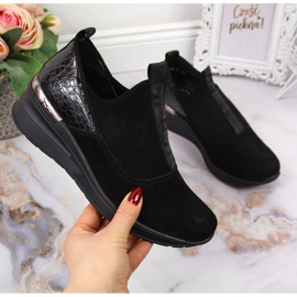 Lädersneakers på en kil Filippo W PAW253A svarta 1