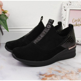 Lädersneakers på en kil Filippo W PAW253A svarta 2