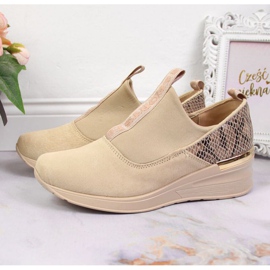 Lädersneakers på en wedge Filippo W PAW253B beige 2