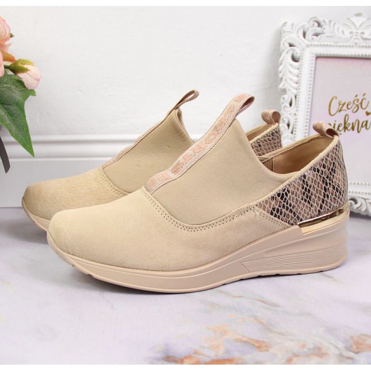 Lädersneakers på en wedge Filippo W PAW253B beige 2
