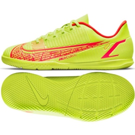 Nike Mercurial Vapor 14 Club Ic Jr CV0826 760 fotbollsskor gul grön 1
