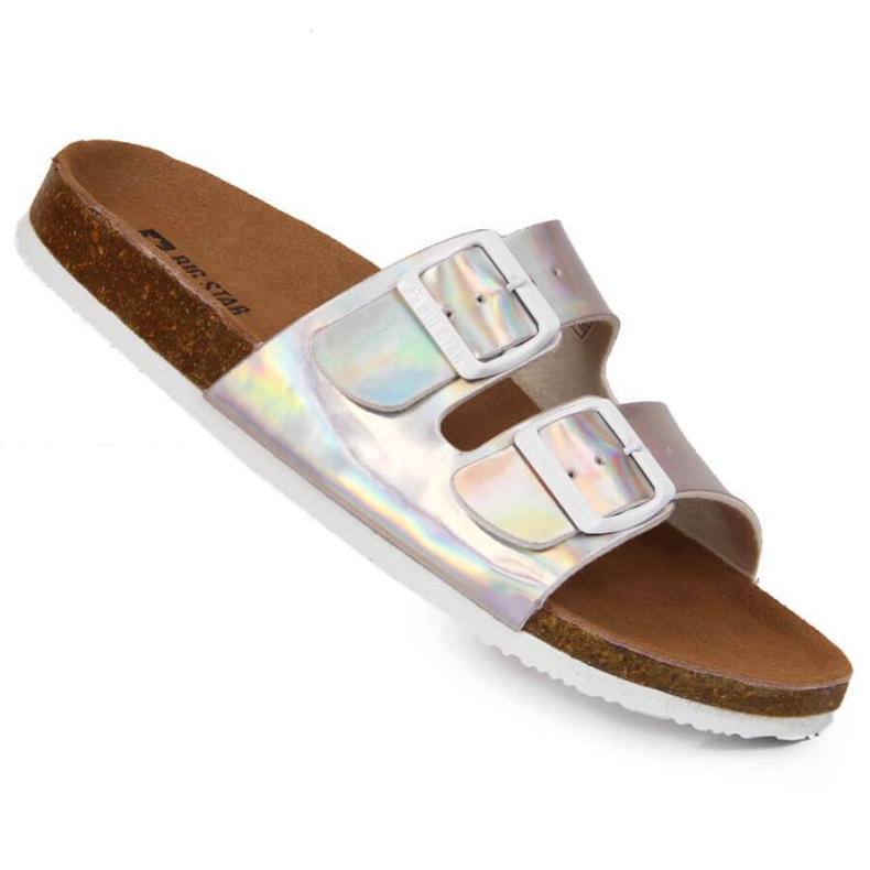 Tofflor med spännen Big Star W HH274895 silver 1