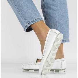 Läder Loafers för kvinnor Filippo DP2037 Vit 7