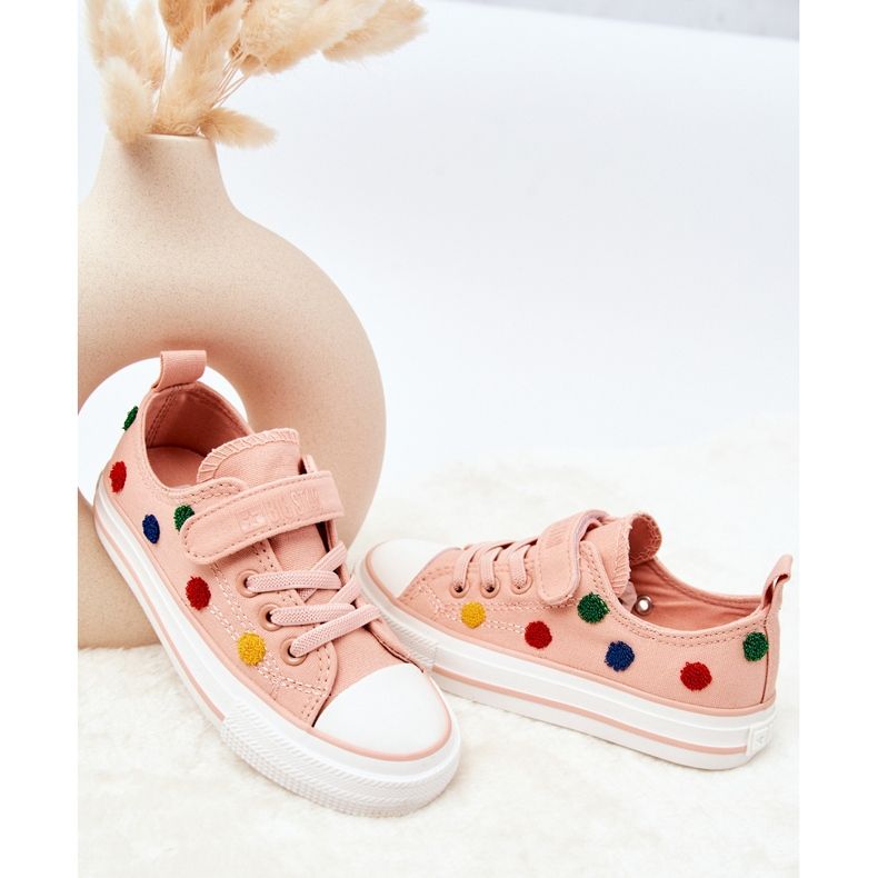 Sneakers för barn med kardborre Big Star JJ374054 Rosa 2