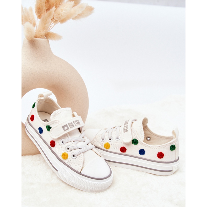 Sneakers för barn med kardborre Big Star JJ374053 Vit 2