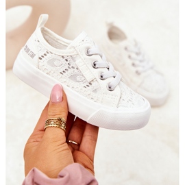 Genombrutna Sneakers Big Star JJ374134 Vit 1