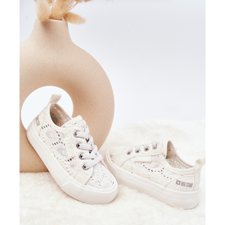 Genombrutna Sneakers Big Star JJ374134 Vit 2