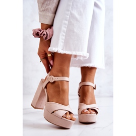 FM1 Mockasandaler På Höga Klackar Beige Semilla 2