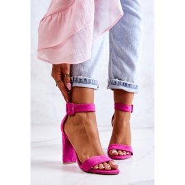 FB2 Högklackade mockasandaler Fuchsia Jacqueline rosa 1