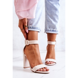 FB2 Jacqueline Beige Sandaler med hög klack i mocka 2