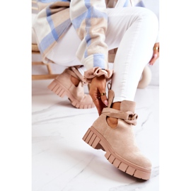 FB2 Stövlar i mocka med skärning Beige Kirsten 1