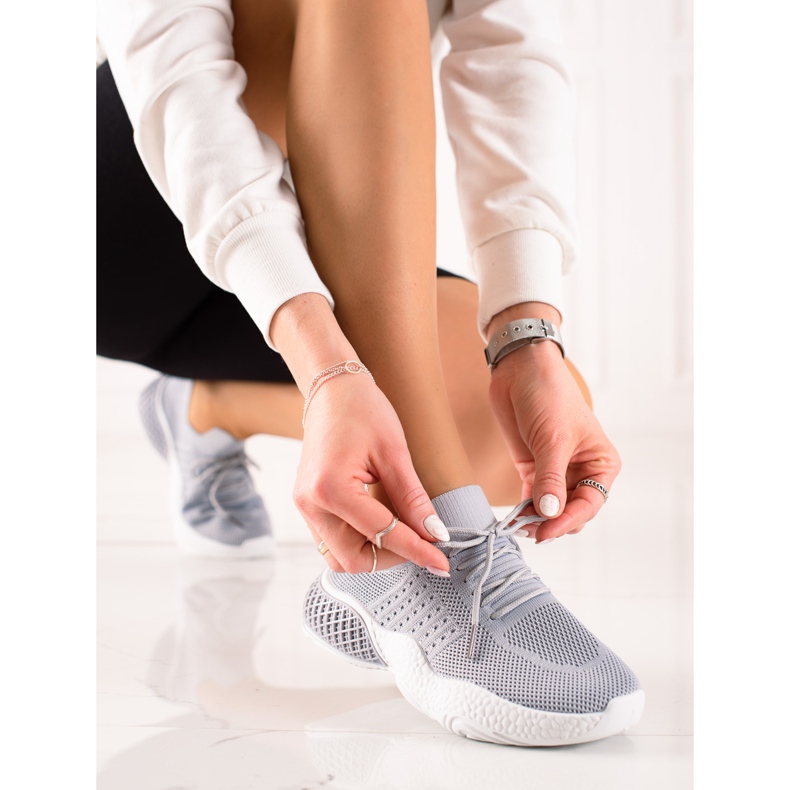 TRENDI Knutna sportskor grå 1