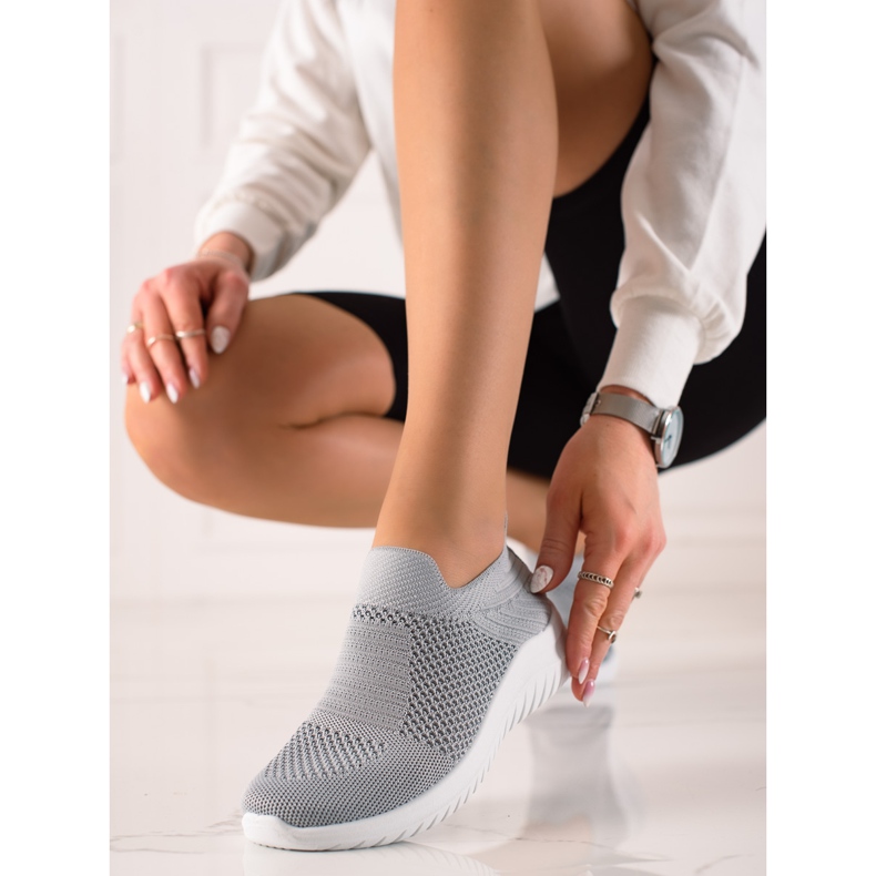 TRENDI Bekväma slip-on sneakers grå 1