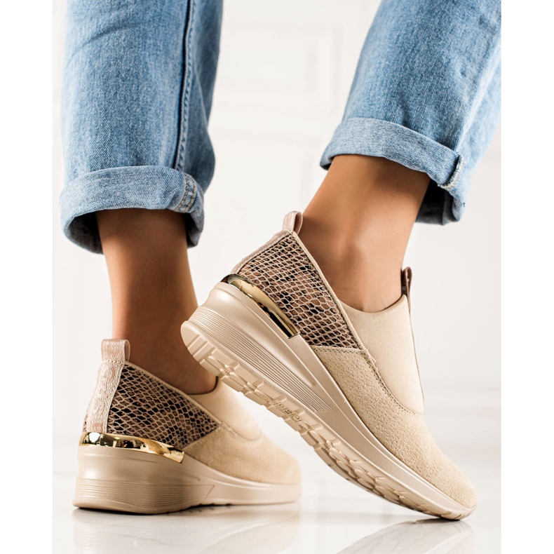 Filippo Sneakers i läder beige brun 1