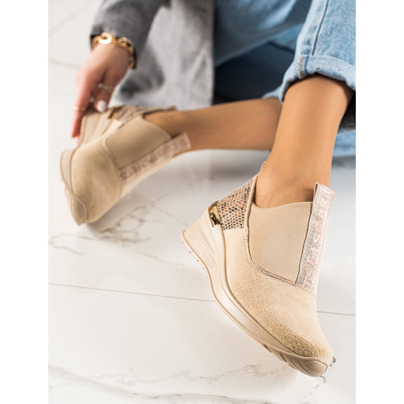 Filippo Sneakers i läder beige brun 2