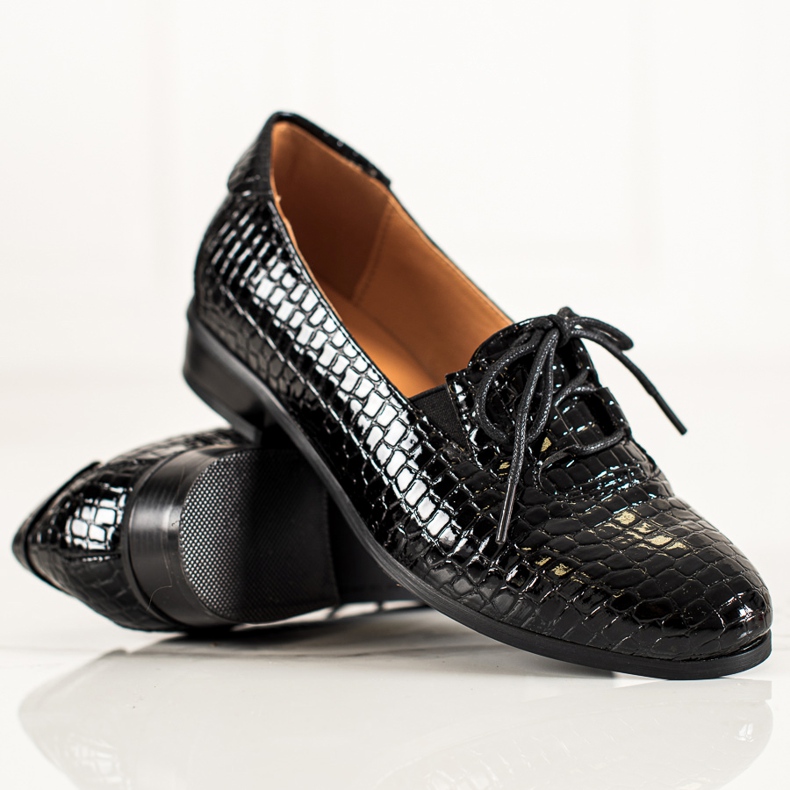 W. Potocki Eleganta Potocki-skor med snörning svart 1