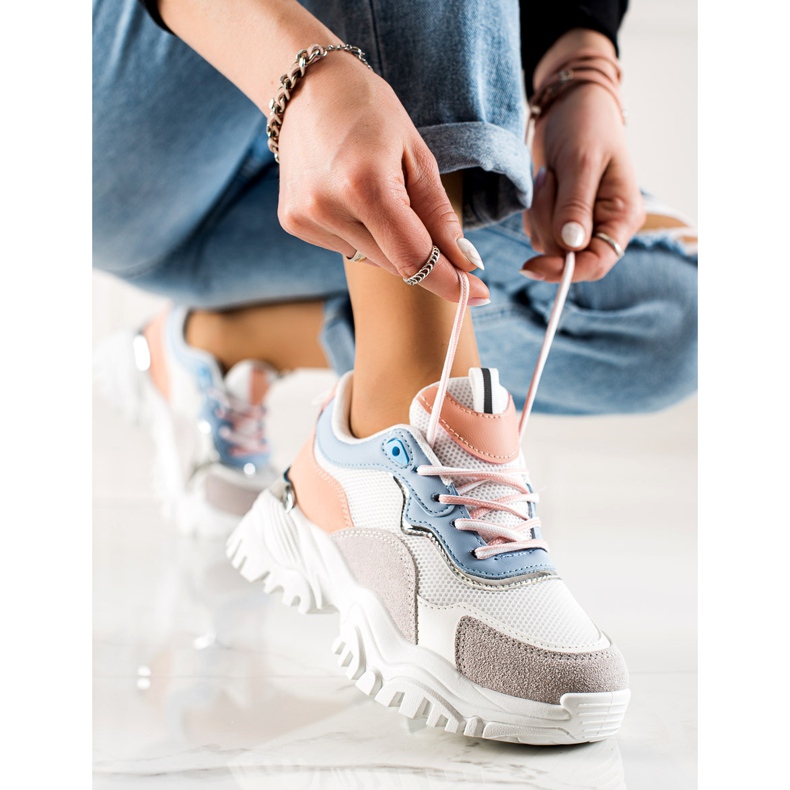 TRENDI Mode sneakers vit mångfärgad 1